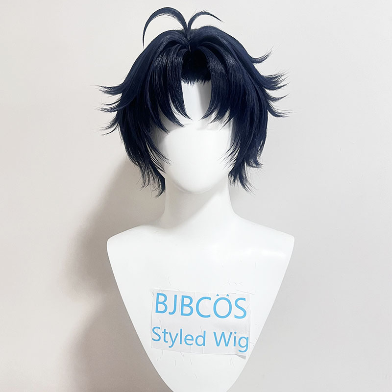 [Styled Wig]Asaba Harumasa Cos - Anime Cosplay Blue Hair ulasan dan harga