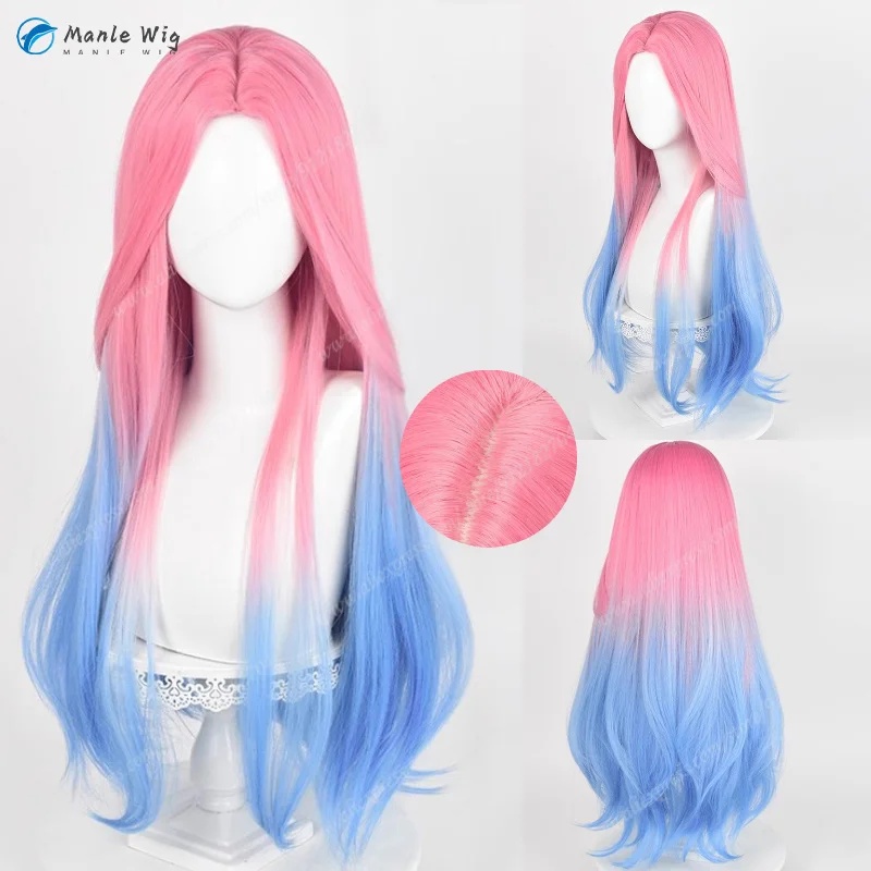 z;3,d'5,g\7/Mizi Wig Pink Blue - Anime Cosplay Blue Hair ulasan dan harga