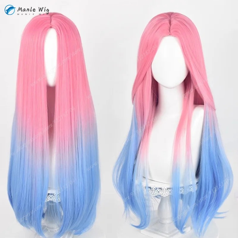z;3,d'5,g\7/Mizi Wig Pink Blue - Anime Cosplay Blue Hair ulasan dan harga